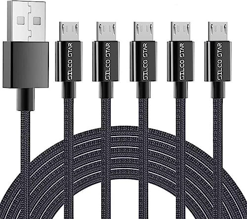 SILCOSTAR USB Micro Braided Sync Charging Cable For Nokia 105,106,110,125,130,150 (2020),210,220 5G,215,216,225,3310 (2017) Nokia 2720 Flip,2660 Flip,Nokia 1,1 Plus,Nokia 2,3,5,6
