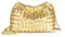 Joryin Kleine Umhängetasche für Damen, trendy, Knödeltasche, Clutch, Geldbörse für Damen, Abendtasche, Wolkengeldbörse, veganes Leder, Hobo-Tasche, Gewebtes Leder, goldfarben