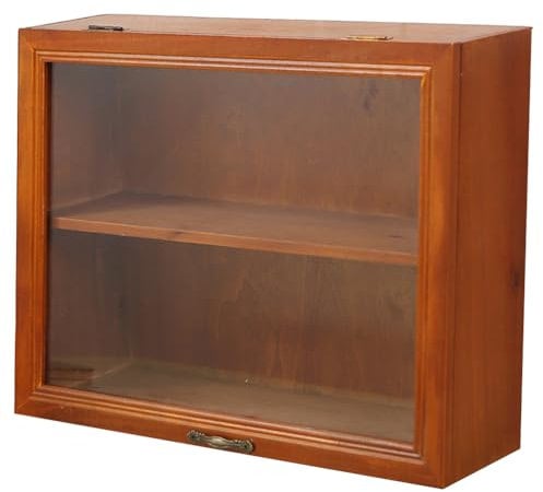 Amosfun Retro-aufbewahrungsschrank Schaukästen Glasvitrine Stehend Schaukasten Ausstellungsregal Aus Holz Schmuck-ausstellungsregal Tischvitrine Aus Holz Kleine Desktop-vitrine Bastelregal