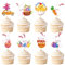 24 Stück Happy Easter Cupcake Topper,Kaninchen Ostereier Kaninchen Cupcake Toppers Picks für Ostern Themenparty Happy Easter Party Kuchen Dekorationen Zubehör