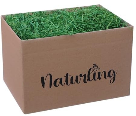 naturling Ostergras 500g - Grüne Holzwolle für Osternest, Geschenkkörbe oder Oster Dekoration