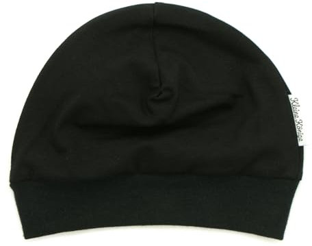 Kleine Könige Mütze Baby Mädchen Beanie · Modell Uni schwarz, schwarz · Ökotex 100 Zertifiziert · Größe 62/68