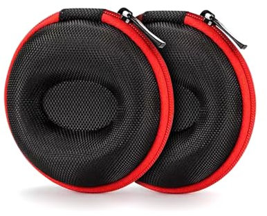 Ldirect 2 Stücke Reise Uhrenbox Tragbare Uhrenetui Single Armbanduhren Uhrenbox mit Reißverschluss für Armbanduhren und Smart Watch bis 50 Millimeter (Rot)