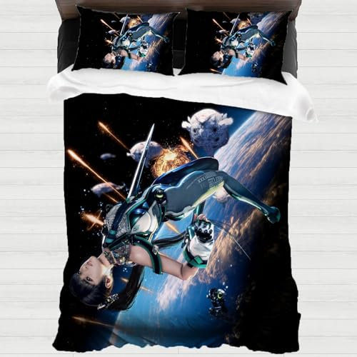 STARSAY Stellar Blade Bettwäsche 135x200cm für Schlafzimmer dekorative Bettbezüge und 2 Kissenbezug für Kinder Jugendliche Junge und Mädchen (Fanartikel, Single 135x200)
