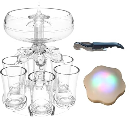 Baby Guin-Ness Shot Dispenser | 6 Shot Glass Dispenser and Holder | Acrylic Touchless Shot Pourer for Juice Spirits Cider Whiskey Cocktail for Beverage, Liquor, and Cocktai, Home Bar Accessories