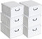 Lavatelli Set of 6 Cardboard Wardrobe Boxes for Clothes and Linen for Changing Seasons and Children's Bedrooms Gift Box Organizer Storage Large White 40 x 50 x 25 cm, Weiss