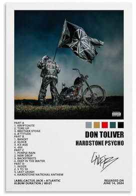 MOMYO Don Poster Toliver Hardstone Psycho Musikalbum Cover Poster für Zimmer, Leinwand, Wandkunst, Schlafzimmerdekoration, 40 x 60 cm, ungerahmt, 8