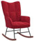 LAPOOH Schaukelstuhl, Sessel Wohnzimmer, Schaukelsessel, Stillsessel, Schwingsessel, Tv Sessel, Ohrensessel, Relaxsessel, Rocking Chair, Weinrot Samt