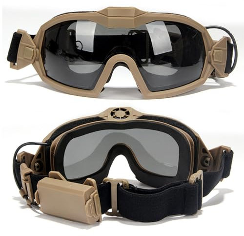 WQZXM Gafas Airsoft Anti Niebla, Gafas Tácticas con Ventilador Y Lente Intercambiable, Gafas De Tiro Y Gafas Militares(Tan)