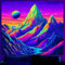 WEBEEDY Glow In The Dark Sonnenuntergang Berg Wandteppich Bunter See UV Reaktiver Wandteppich Natur Sternenhimmel Poster Wandbehänge Ästhetische Wanddekoration Für Wohnzimmer Dorm 130x150cm