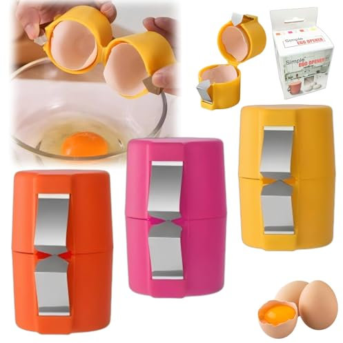 MXZWOC 3-Piece Egg Opener Set - Crack, Peel, Slice & Separate Raw Eggs - Kitchen Gadgets