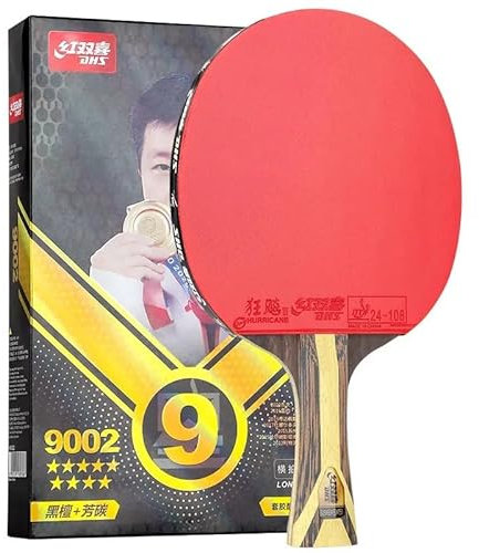 GAREGEAR DHS 9 Star Table Tennis Racket Professional 5 Wood 2 ALC Offensive Ping Pong Racket with Hurricane Sticky Rubber (Short)