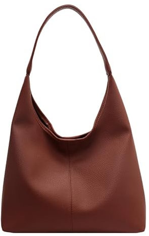 CUNGGI Hobo Taschen für Frauen Slouchy Tote Bag Soft Tasche Damen Schultertasche Umhängetasche 2pcs Arbeit Alltag Handtaschen (Braun)