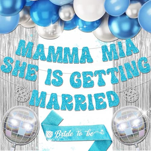 JeVenis Mamma Mia Shes Getting Married Bachelorette Dekoration Last Disco Party Supplies Mamma Mia Bachelorette Dekoration 70er Jahre Bachelorette Dekoration