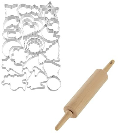ORIGINAL KAISER | XXL Ausstechformen Set | Weihnachten | hochwertige Materialien | wiederverwendbar | inkl. Nudelholz | ideal zum Ausstechen von Plätzchen, Keksen, Fondant