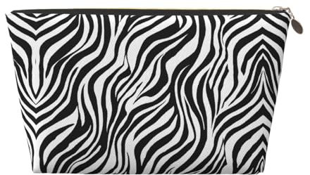 Neceser de Viaje de Piel con Estampado de Cebra con Cremallera, Neceser para Mujer, Neceser pequeño para Maquillaje, Neceser de Viaje portátil, Bolsa de Regalo para Mujeres y niñas