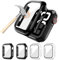 4 Stück Schutzhülle für Apple Watch Series 10 42mm Displayschutz, Hart-PC Schutz Hülle mit Gehärtetem Glas Kompatibel mit iWatch 46mm (2 Schwarz & 2 Transparent)