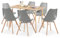 LafeuR Esszimmergruppe Esstisch mit 6 Stühle Essgruppe, 110cm Rechteckig Küchentisch und 6er Set Esszimmerstühle für Küche Esszimmer Wohnzimmer (Eiche Tisch+6 Grau Stühlen)