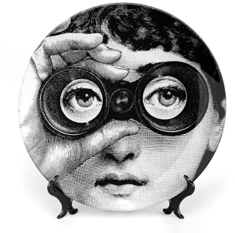 ROTOOY Lina Cavalieri - Plato decorativo Fornaset, placa decorativa de pared, placa de cara misteriosa, decoración para colgar en la pared, incluye soporte y gancho especial de resorte, 10 pulgadas,