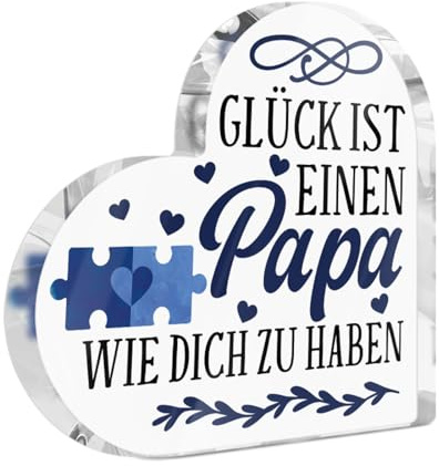 Putuo Decor Papa Acryl Herz Deko – Wertschätzende Tischdekoration mit Spruch, Geschenk für Vater