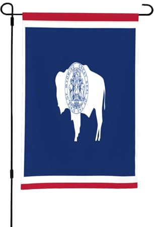 Drapeau de l'État du Wyoming pour l'extérieur, parfait pour les décorations de cour de Pâques et la décoration printanière extérieure