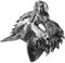 ULTECHNOVO Masque de renard de fête masque de mascarade masque viking costume de loup-garou adulte masque de crâne d'animal Masque Halloween pour hommes masque demi-loup mousse PU Noir