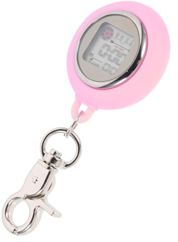 IMIKEYA Krankenschwesteruhr mit Clip, Digital Schwesternuhren Taschenuhr für Krankenschwestern Luminöse Krankenschwesteruhr mit Karabiner für Pflegekräfte und Studenten, Rosa, 24-Stundenanzeige