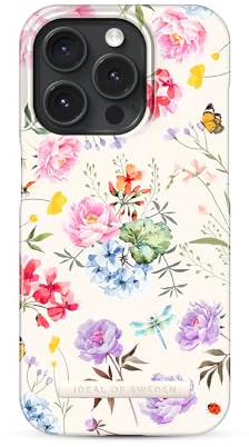 IDEAL OF SWEDEN Printed iPhone 15 Pro Case - Eternal Flower Design, Thin & Lightweight Case, Shockproof & Stylish and Durable for Optimal Protection in Everyday Life