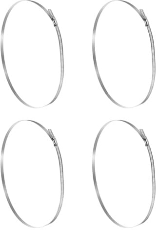 sourcing map 4 Pcs Hose Clamp 11-13/16-15-3/4 (300-400mm) 304 Stainless Steel Adjustable Worm Gear Hose Clamp Assortment Kit for Fuel Line Pipe Plumbing Automotive Tube Mechanical