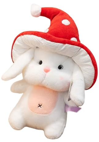 Generisch Plüschhase | Osterhase Spielkissen - Niedliches Pilzhut Kaninchen Kissen,Für Mädchen Kinderzimmer Schreibtisch Sofa Bett Spielzimmer Auto Ostern Geburtstag Weihnachten