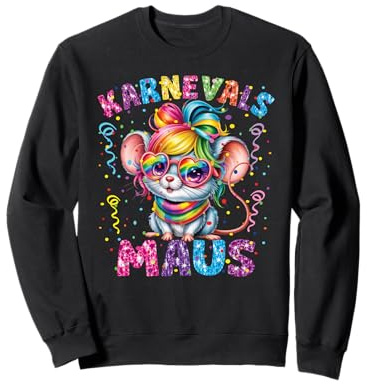 Karnevalsmaus Mädchen Fasching Karneval Kostüm Konfetti Sweatshirt