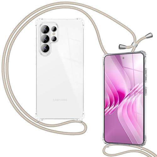 NALIA Handykette für Samsung Galaxy S26 Ultra - Hülle, Sandstein Beige