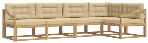 vidaXL Outdoor-Sofagarnitur mit Kissen 4 pcs Weiß und Beige Polyester, Moderne Terrasse, langlebige Outdoor-Möbel, wetterfeste Lounge, gemütliches Sofa, vielseitige Pool-Couch