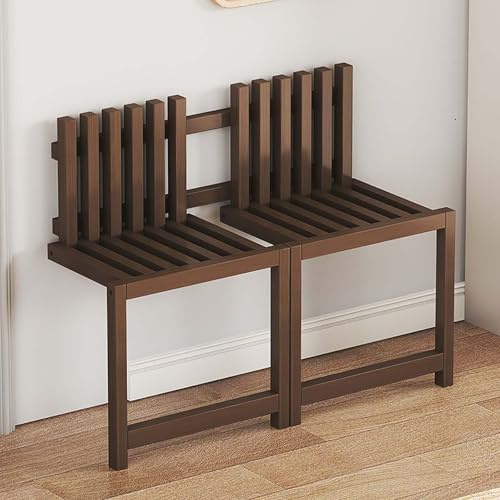 GAOCUNBING Sedia da ingresso in legno con gambe di supporto, sedia pieghevole da parete stretta, poggiapiedi nascosto, sedile da doccia pieghevole, sgabelli da bagno salvaspazio (noce 1)