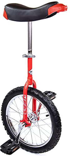 Indy Trainer Kids 'Einrad rot, Stabiler Stahlrahmen, 1 Speed Abgerundete Pedale aus Kunststoff ergonomisch geformte Sattel