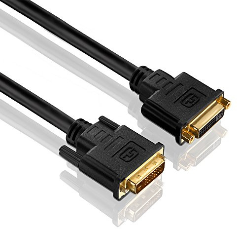 PureInstall PI4300-030 Dual Link DVI-Verlängerung (DVI-D Buchse (24+1) auf DVI-D Stecker (24+1)), 3m, schwarz