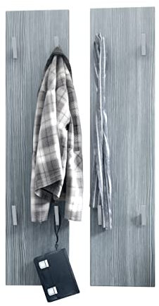 Vladon Wandpaneel 120, Made in Germany, Garderobenpaneel bestehend aus 2 Paneelen, Avola-Anthrazit (je 28 x 120 x 2 cm)