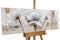 KunstLoft Leinwandbild | 100% HANDGEMALT | 150x50cm | Gemälde 'Verblasste Erinnerung' | Blüten | Beige | Wandbild Wohnzimmer