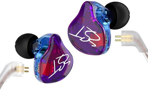 Yinyoo Easy KZ ZST Armadura híbrida Colorida Banlance con Auriculares dinámicos en el oído 1BA+1DD HiFi (Colorido ZST Mic)