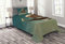 ABAKUHAUS Fantasie Tagesdecke Set, Surreale Raum-Landschaft, Set mit Kissenbezug Waschbar, für Einzelbetten 170 x 220 cm, Teal und Brown
