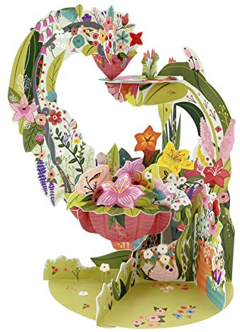 Santoro Pendel, 3D-Pop-Up-Grußkarte – Botanischer Garten – Für Sie, Für Mama, Geburtstag, Muttertag, Gartenliebhaber