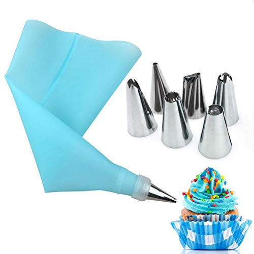 Samyth - Set di 8 Sacchetti in Silicone Utensili per Dolci e Pasticceria, per Decorazioni Torte