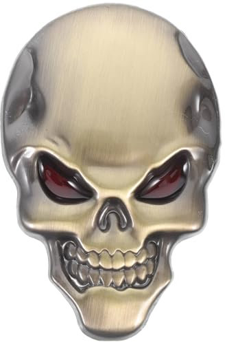 Adesivo in metallo con teschio per auto, in bronzo 3D, per auto, con logo