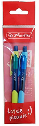 Herlitz Kugelschreiber Blau, 2 Stück, Jelly