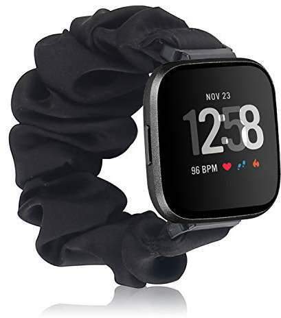 Scrunchie Armband Elastisch Kompatibel mit Fitbit, Damen Mädchen Bedrucktes Stoffgewebe Weiches Muster Armband Ersatz Armband Uhrenarmband für Fitbit Versa/Versa 2 / Versa Lite/SE