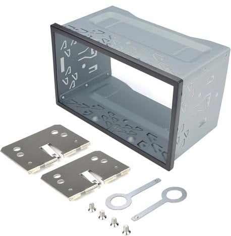 Trintion Autoradio Doppel 2DIN Einbaurahmen Universal Metall Rahmen Einbauschacht Radioblende Einbausatz für Doppel Din Autoradio Radio Auto DVD Player