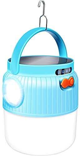 LETOUR Campingleuchte Dimmbar LED Leuchtmittel 5 Beleuchtungsmodi USB wiederaufladbare Hängeleuchten Tragbare Laterne Outdoor-Lampe Glühbirne für Camping/Terrasse/Garten/Grill