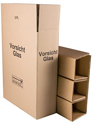 5x Wein Versandkarton 3er DHL/UPS geprüft für 3 Flaschen (Umkarton, Hülse, 1 Deckel)