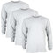 Gildan Unisex's Ultra Cotton Long Sleeve T-Shirt, Style G2400, Multipack, Ash Grey (3-Pack), L (Pack of 3)