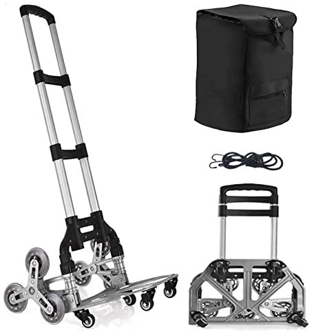 Stair Climbing Hand Truck Heavy-Duty Shopping Cart,Heavy-Duty Hand Truck Portable Folding Cart for Moving with Universal Wheels and with Removable Waterproof Canvas Bag